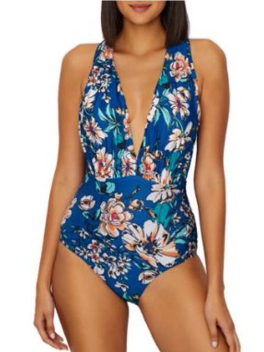 Modcloth Women's The Lauren One-Piece Swimsuit - Blue - Size XL